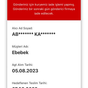 Teslim Edilmeyen Ebebek Ürünü