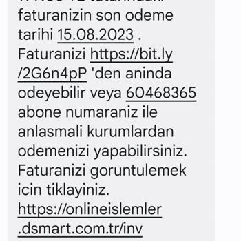 D Smart İnternet Fatura