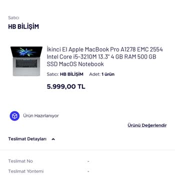 Hb Bilişim Macbook Kargoya Verilmedi Hala