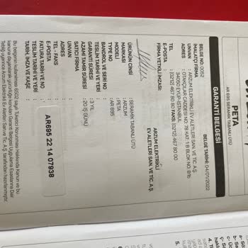 Arzum Marketten Alınan Ürünün Garantisi