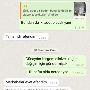Meysadesign Değişim İstediğim Ürünün Sipariş Kaydının Sisteme Girilmemesi