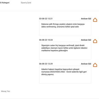 KOÇTAŞ'ın Ve Dekorex Adlı Firmanın Müşteriyi Zarara Uğratması