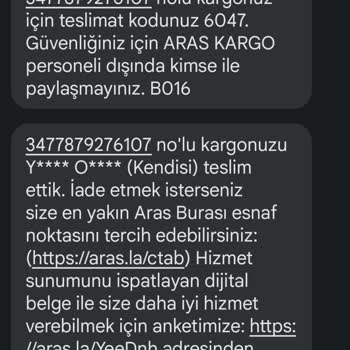 Boyner Ve Aras Kargo Aracılığıyla Kayıp Kargo