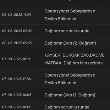 KARGOMsende Teslim Edilmeyen Kargo