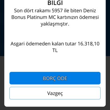 Denizbank Haksız Ödeme Talebi