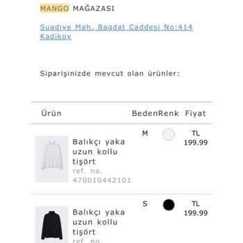 Mango Yanlış Ürün Gönderip, İlgilenmiyor. Siparişlerim Kayıp
