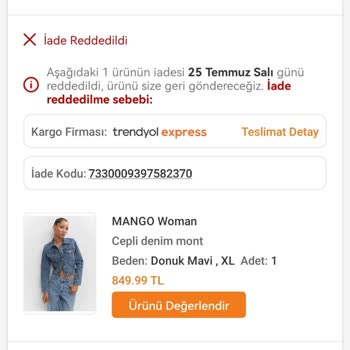 Mango Ürünümü Kaybetti, Paramı Da İade Etmedi