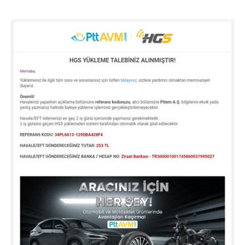 PttAVM Paramı Geri Yaptırmıyor HGS Yüklemesi