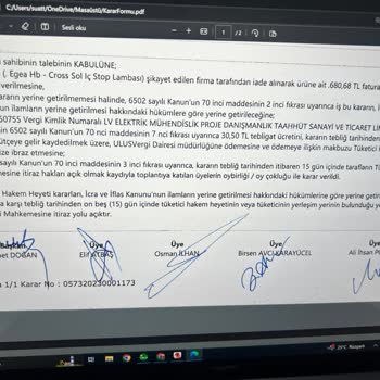 Trendyol Un Tüketici Hakem Heyeti Kararını Hiçe Sayması.