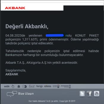 Akbank Poliçe Yenileme İşlemi