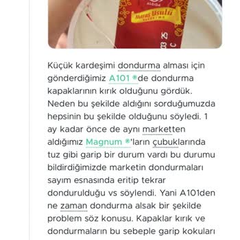 Algida Dondurmaları Kristalleşmiş Ve Mini Magnum Çubukları Tuzlu Gibi