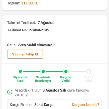 Sürat Kargo Trendyol Ürününü Teslim Etmiyor