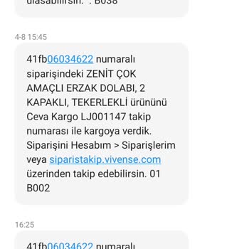 Vivense 1 Aydan Beri Ürün Gelmedi Kargoya Verildi Deniliyor Ürün Ortada Yok