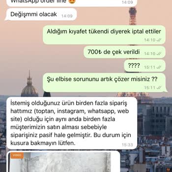Kıyafet Sepeti Sipariş İptali Ve Müşteri Hizmetleri Sorunu