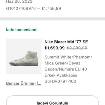 Nike Mağazasının Uzayan Ve Geri Dönüş Alamadığım İade Süreci