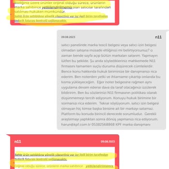 N11 Marka Haklarımızın İhlal Edilmesi, İzinsiz Ürünlerimizin Satışı