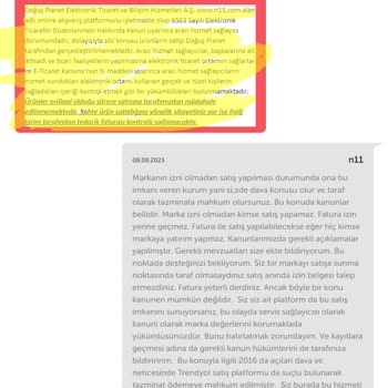 N11 Marka Haklarımızın İhlal Edilmesi, İzinsiz Ürünlerimizin Satışı