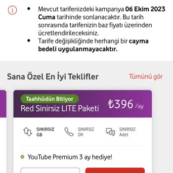 Vodafone Taahhüt Bitiminde Çok Pahalı Tarifelere Geçmemi Zorluyor