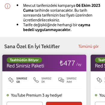 Vodafone Taahhüt Bitiminde Çok Pahalı Tarifelere Geçmemi Zorluyor