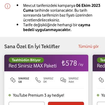 Vodafone Taahhüt Bitiminde Çok Pahalı Tarifelere Geçmemi Zorluyor