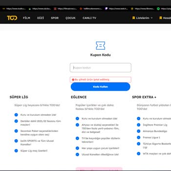 Tod Digiturk Kod Katası "Bu Şifreli Ürün İptal Edilmiş."