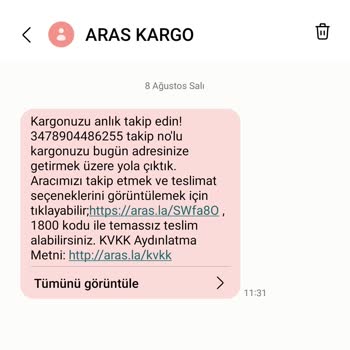 Aras Kargo Sahte Teslimat Yapıyor.