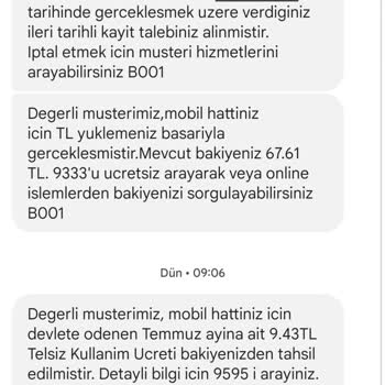 Bimcell Tarifenin Hattıma Tanımlanmaması