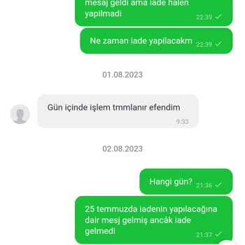 Modayakamoz İade Bedelinin Hesaba Gönderilmemesi