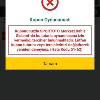 Nesine Kupon Hatası Verdi