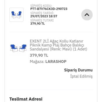 PttAVM Siparişim Bilgim Haricinde İptali