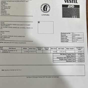 Vestel TV Faturada Usulsüzlük