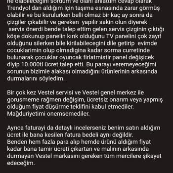 Vestel TV Faturada Usulsüzlük
