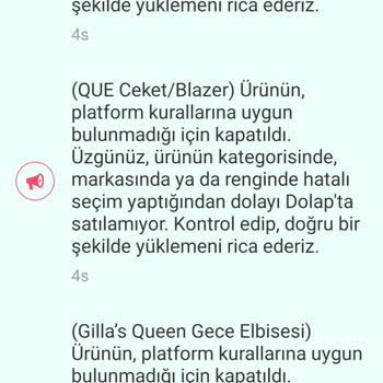 Ürünlerim Dolap'tan Kaldırıldı!