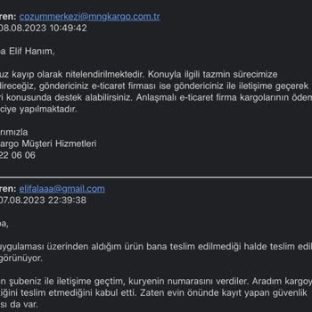 MNG Kargo Ürün Gelmedi Param İade Edilmedi