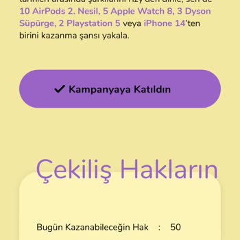 Fizy Çekiliş Hakkı Vermiyor