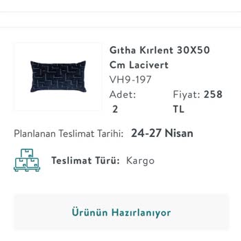 Vivense 14.04.2023 Tarihinden Beri Siparişim Gelmedi