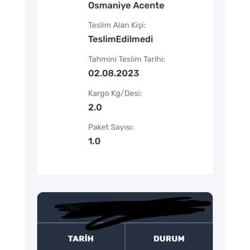 Sürat Kargo'nun Osmaniye Dağıtım Birimindeki Kargom Hala Dağıtıma Çıkarılmadı