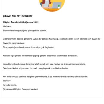 Çiçek Sepeti Eksik Ve Kötü Ürün