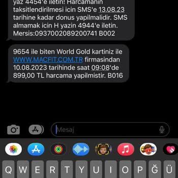 MACFit (İstanbul Avrupa) Üyelik Yenilenip Alınan Ödeme