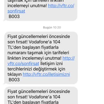 Vodafone Ticari İleti İznim Olmamasına Rağmen Sürekli SMS Gönderiyor!