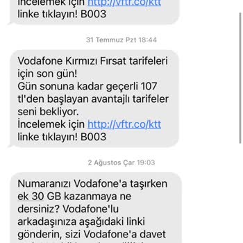 Vodafone Ticari İleti İznim Olmamasına Rağmen Sürekli SMS Gönderiyor!