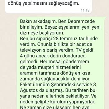 Arçelik Ve Grundig Ürünümü Teslim Etmiyor.