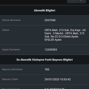 Aydın ASKİ Su Abonelik Fesih İşlemi