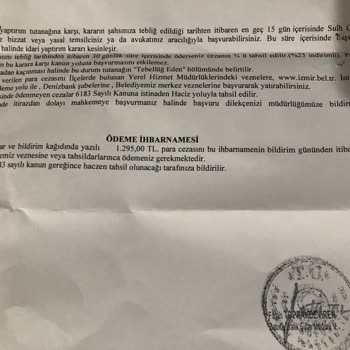 İzmir Büyükşehir Belediyesi Park Cezası Ödeyememe