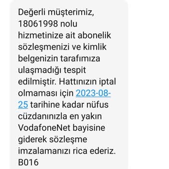 Vodafone Netten Gelen Anlamsız Mesaj
