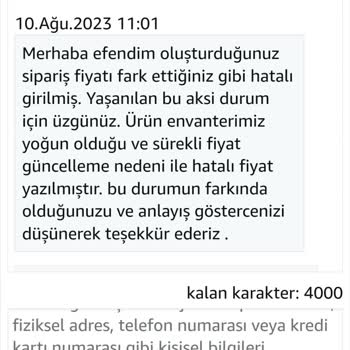 Amazon Anlamsız Bir Şekilde Sipariş İptali