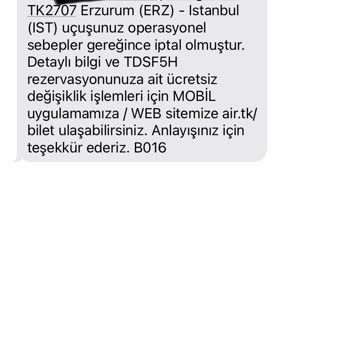 THY Biletimin 3 Gün Kala İptal Edilmesi