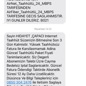 Airnet Aboneliğimin Sonlandırılma İşlemi