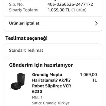 Amazon Siparişim Bilgim Dışında Silinmiş Hiçbir Şekilde Bilgi Verilmedi