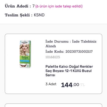 Gratis'ten Sipariş Ettiğim Ürünlerin İadesi Eksik Yapıldı